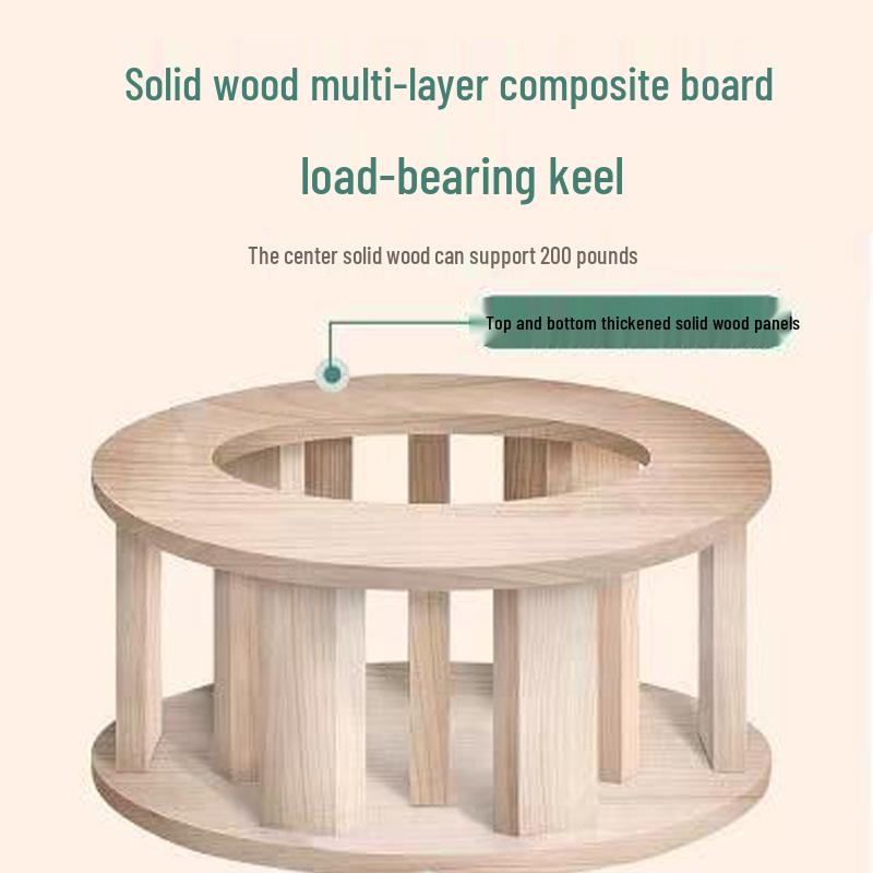 Portable Smokeless Moxibustion Stool with Solid Wood Legs for Warm Sitz Bath and Moxa Sticks