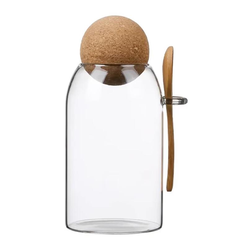 ZISIZ Glass Coffee & Tea Storage Jar with Spoon