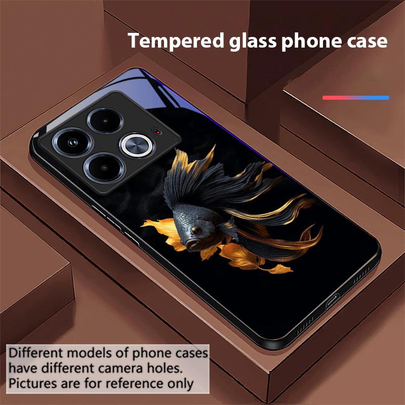 Colorful Cute Fish For Infinix Note 40 4G 30i 12 96 Smart 8 Hot 9 Play 10 11S 12 20i 50 Pro Plus 5G Tempered Glass Phone Case