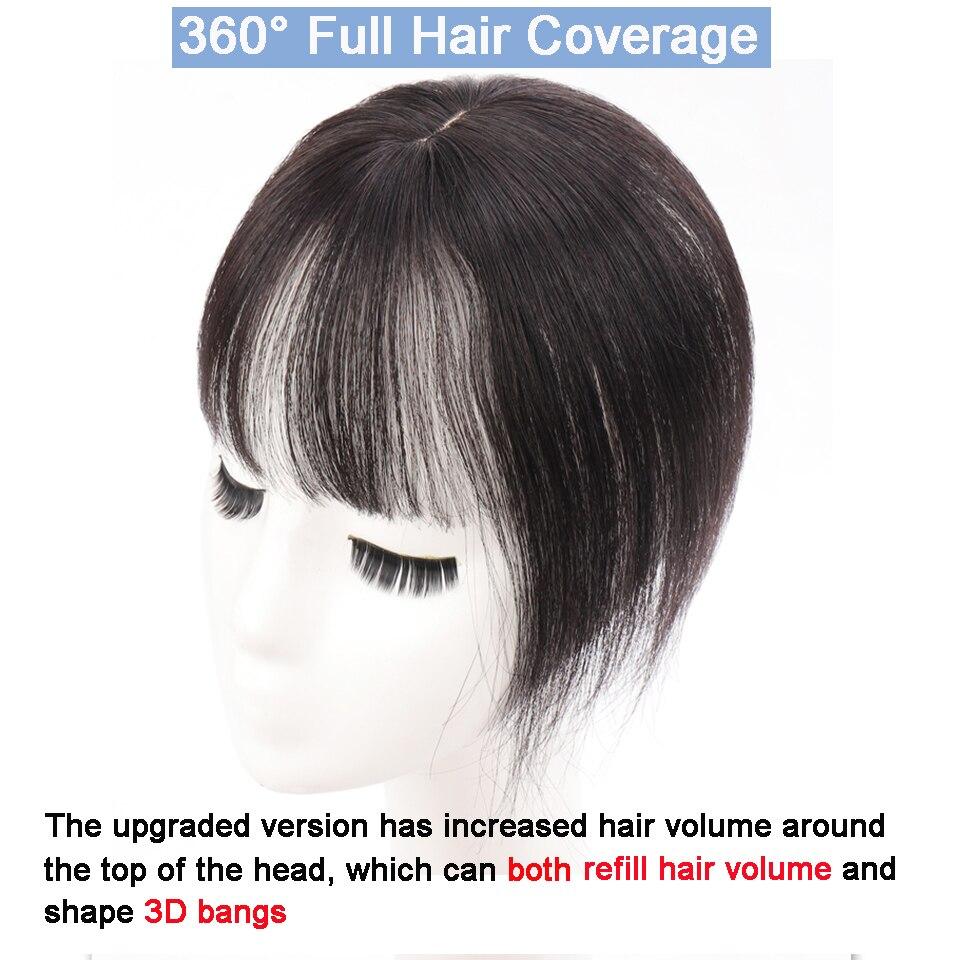 LUPU Kunsthaar-Perücken für Frauen, Clip-in-Haarteile, schwarzbraunes glattes Haar mit Pony, natürliches gefälschtes Kunsthaar