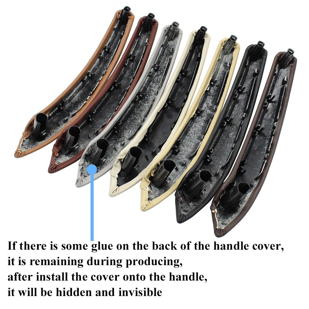 LHD Upgraded Inner Door Armrest Window Switch Panel Handle Pull Trim Leather Outer Cover Replacement For BMW X5 X6 E70 E71 E72