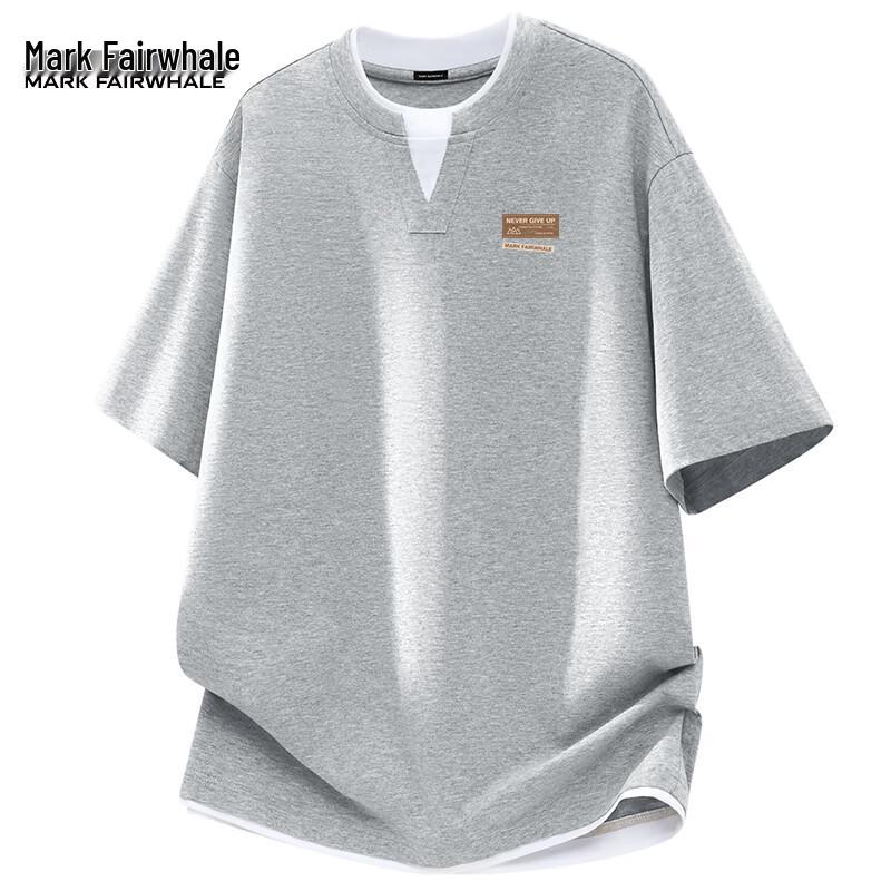 Mark Fairwhale Men s Faux Two-Piece V-Neck Cotton T-Shirt M