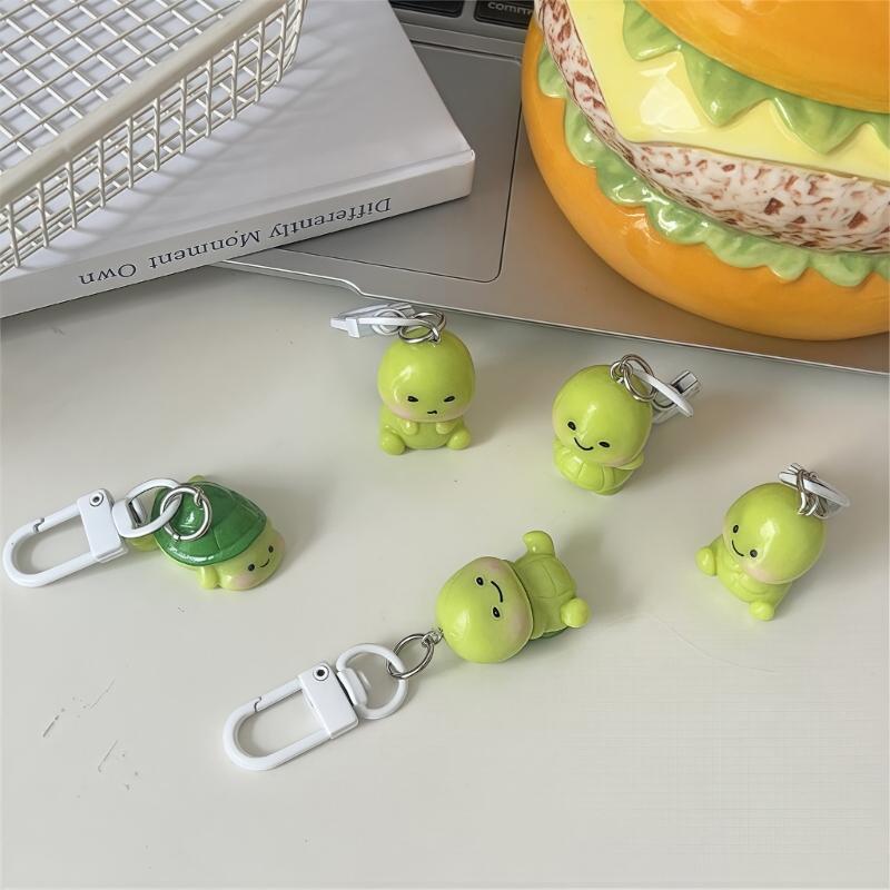 Small Turtles Keychain Resin Lovely Animal Charm for Women Girls Gift Collection Accessory