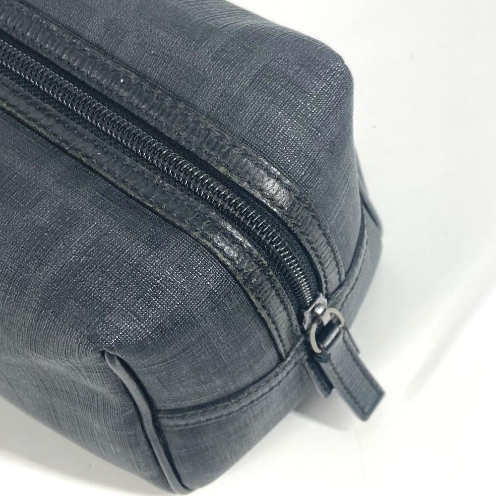 FENDI Zucca logo bag pouch Cluch Bag  PVC Black