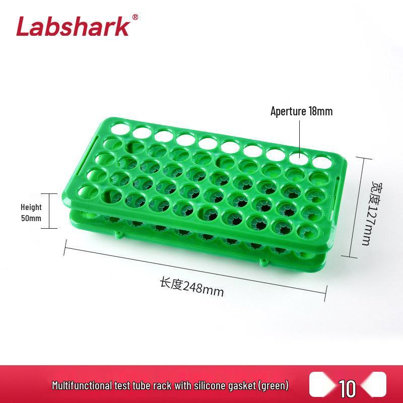 50-Hole Multifunctional Test Tube Rack: Acid, Alkali, and High-Temperature Resistant with Silicone Pad