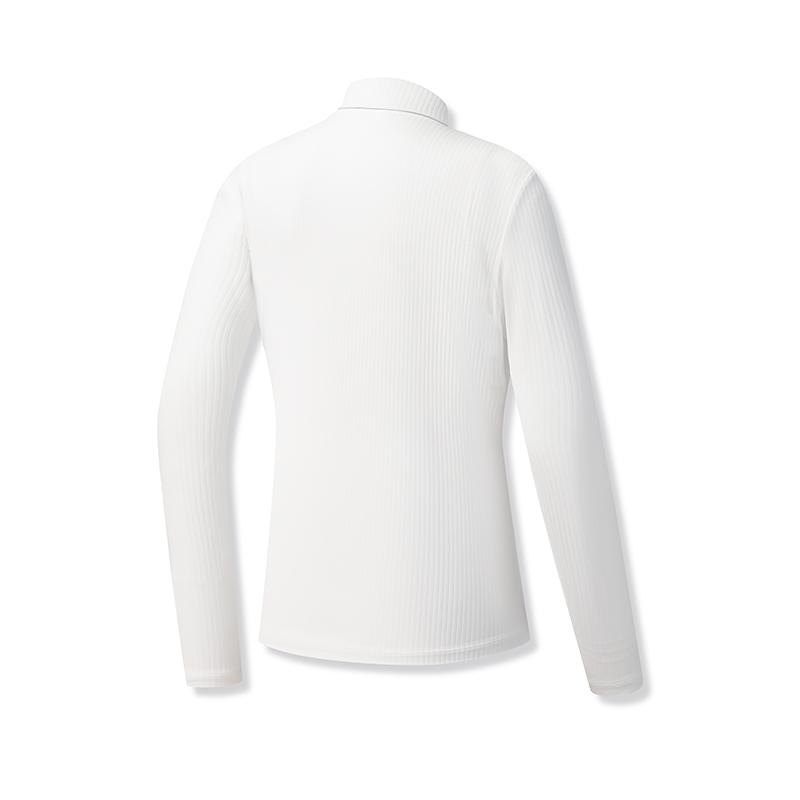 Fila Golf Series Casual Sports Simple Knitted Long Sleeve Polo Shirt Women Tops Jade-White A11W545212FWT