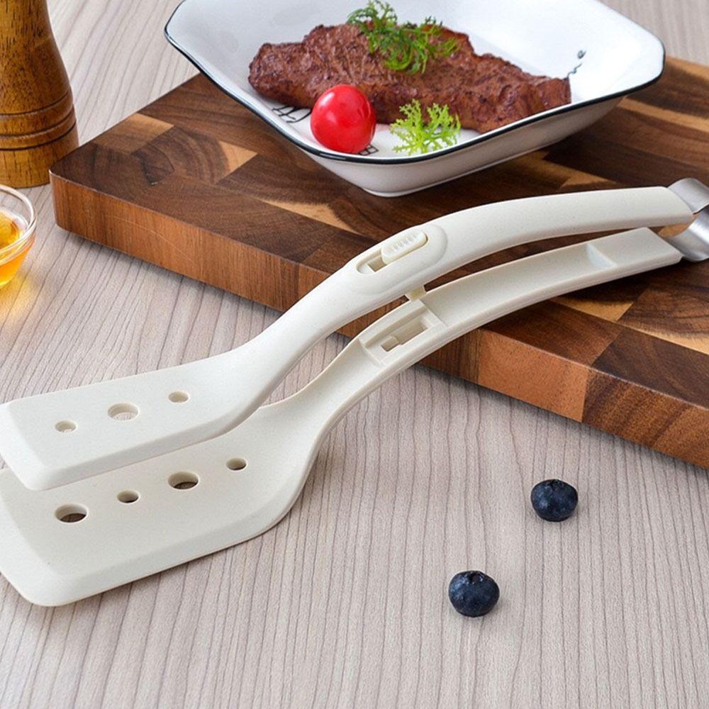 Silicone 2 In 1 Spatula Tongs Multipurpose Spatulas Bread Clip Fried Steak Clamp  BBQ Grilling