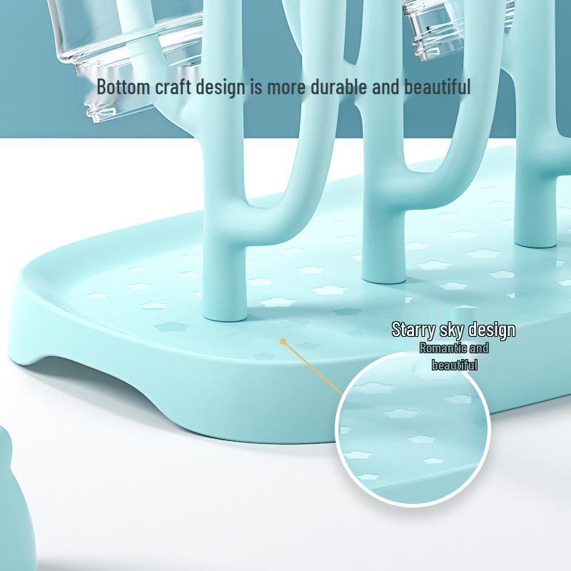 Baby Bottle Drying and Storage Rack with Clip