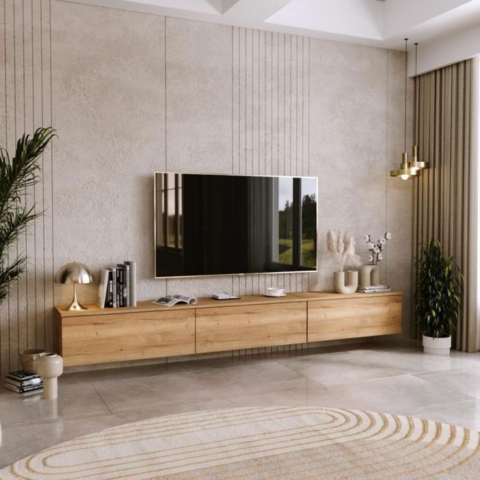 Meuble TV / Meuble de salon - NICOLE - 160 cm - chêne craft - style moderne