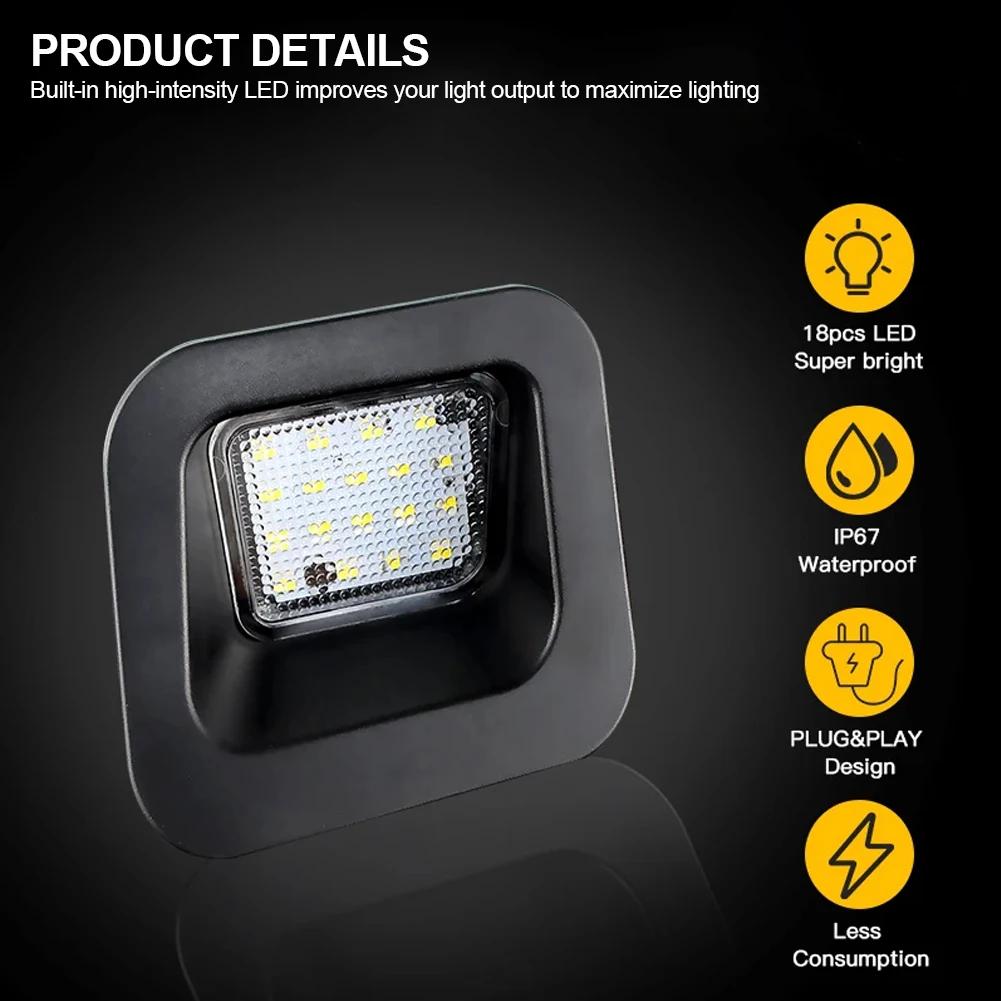 Car Rear Number Plate Lamp White LED License Plate Light Assembly Signal Lamp For Dodge RAM 1500 2500 3500 3rd&4th Gen 2003-2018