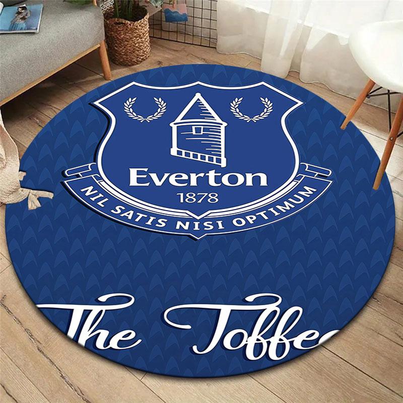Everton F.C Round Area Rug,Carpet Rug for Living Room Bedroom Sofa Playroom Decor,Non-slip Floor Mat