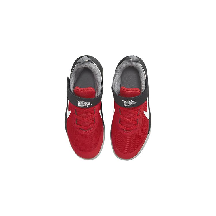 Nike Team Hustle D10 PS University Red Black Kids Sneakers Particle-Grey White CW6736-607
