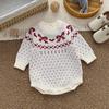 2026 Girls' 100% Cotton Knit Bodysuit - Autumn/Winter Romper Sweater for Photos and Outings