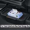 For Tesla Cybertruck Rear Seat Storage Box Rear Floor Storage Box Organizer with Cover Storage Trash Can Car Accessories 2024