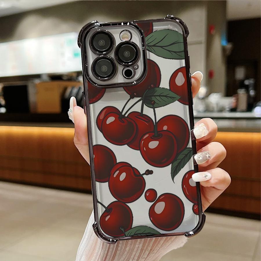 

Чехол для iPhone XR 11 16 15 11Pro 15Pro Max 14 Pro 13 12 16Plus XS MAX Прозрачный чехол с узором из вишни iPhone 13