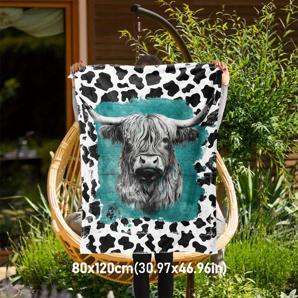 

1pc Cow Print Blanket for Sofa Bed Soft and Light Bedding Ideal for Picnics, Ultra-Soft All-Season Throw for Outdoor Travel - Christmas-c0803013 80cm x 120cm