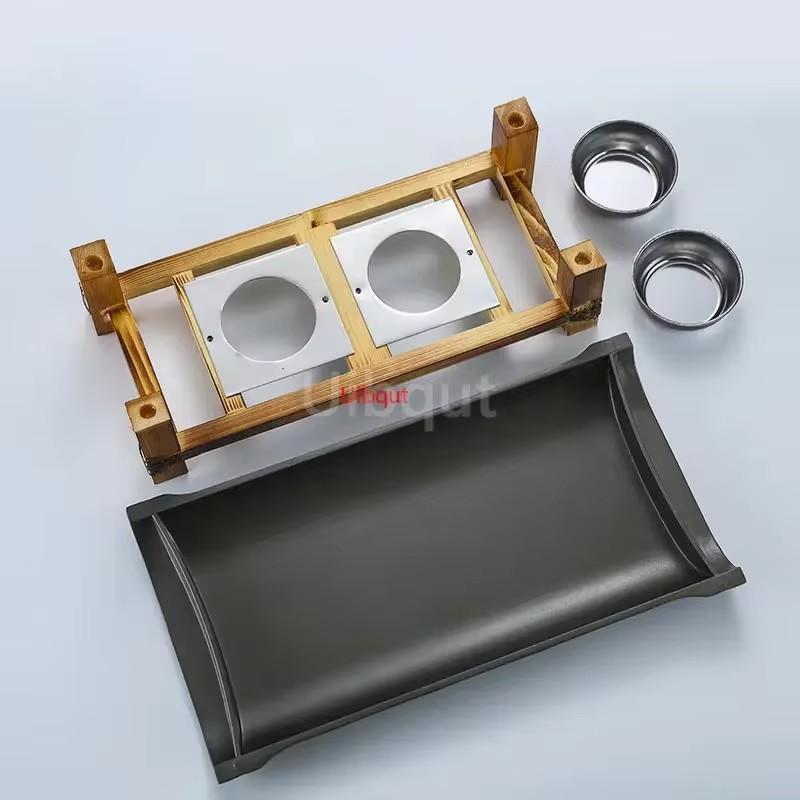 Heavy-Duty Rectangular Iron Grill Pan with Non-Stick Surface for BBQ, Grilled Fish, and Dry Pot Cooking