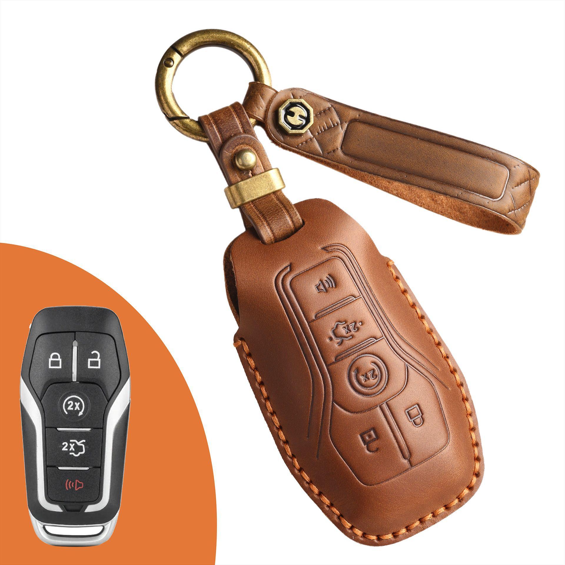 

Retro key bag is suitable for Ford s old Mondeo Edge Taurus car leather key bag cover case ring.