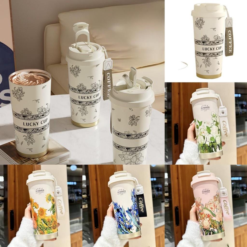 Gardenia Flower Insulated Travel Mug With Stainless Steel Inner For Office And Outdoor Use