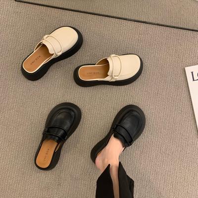 Slip On Lazy Lefu Shoes New Type of 2022 Muffin Thick Bottom Baotou Semi Slippers Women Wear Sandals Outside In Summer