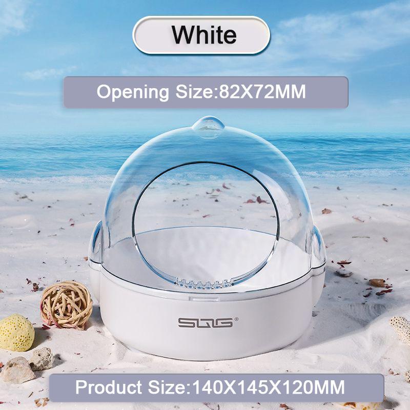 

Hamster bathroom and toilet dual-purpose gold wire bear urine sand basin large fully transparent bath room splash proof pet білий