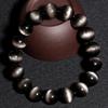 Double Eyed Beaded Silver Obsidian Bracelet Fashion Crystal Round Beads Hand String Jewelry