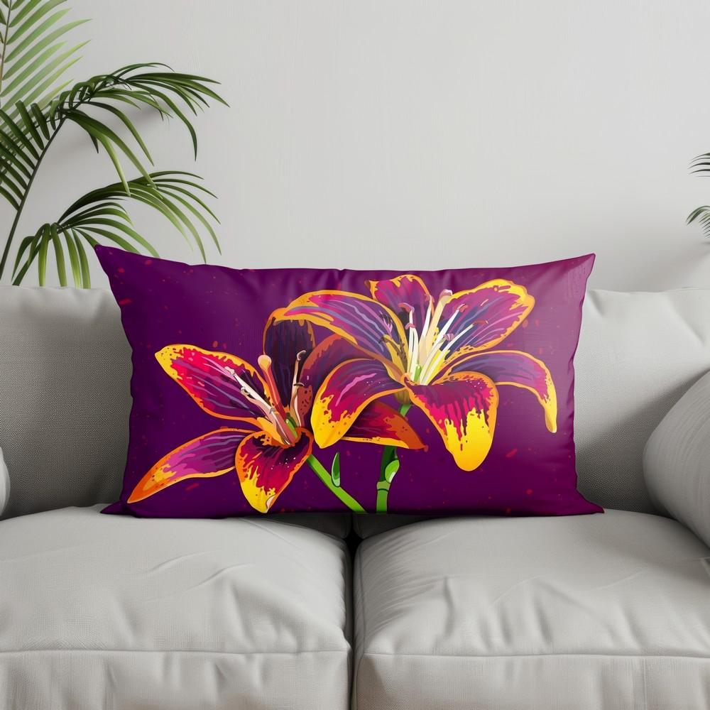 Home Decor Colorful Patterned Rectangle Pillow Suitable For Sofa Bedroom Car Pillow Cover Cushion Rectangular Back Cushion