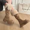 Thick-soled High Snow Boots Women's New Winter Velvet Warm Cotton Shoes Two Wear Thin Knee Boots