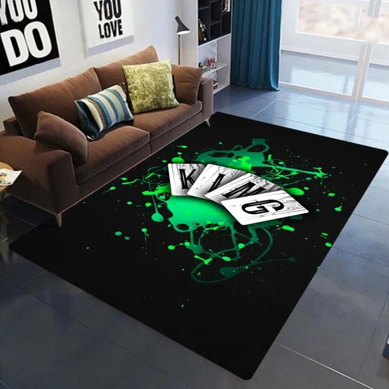 Ace of Hearts Poker Card Pattern Area Rug Non-Slip and Machine Washable Carpet for Living Room Bedroom Decor Floor Mat