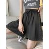Muscle Sense Shorts, Women's Summer Thin Elastic Waist Loose Straight Pleated Cool Pants, Thin Wide Leg Five Pants