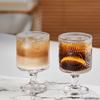 Patterned Short-footed Glass Coffee Cups