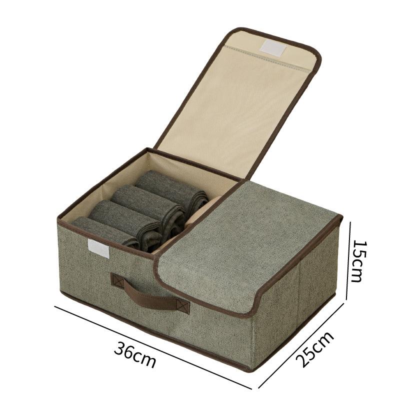 Foldable Clothes Storage Box Household Fabric Organizer With Lid Dustproof Multifunctional Clothing Pants Container For Wardrobe M