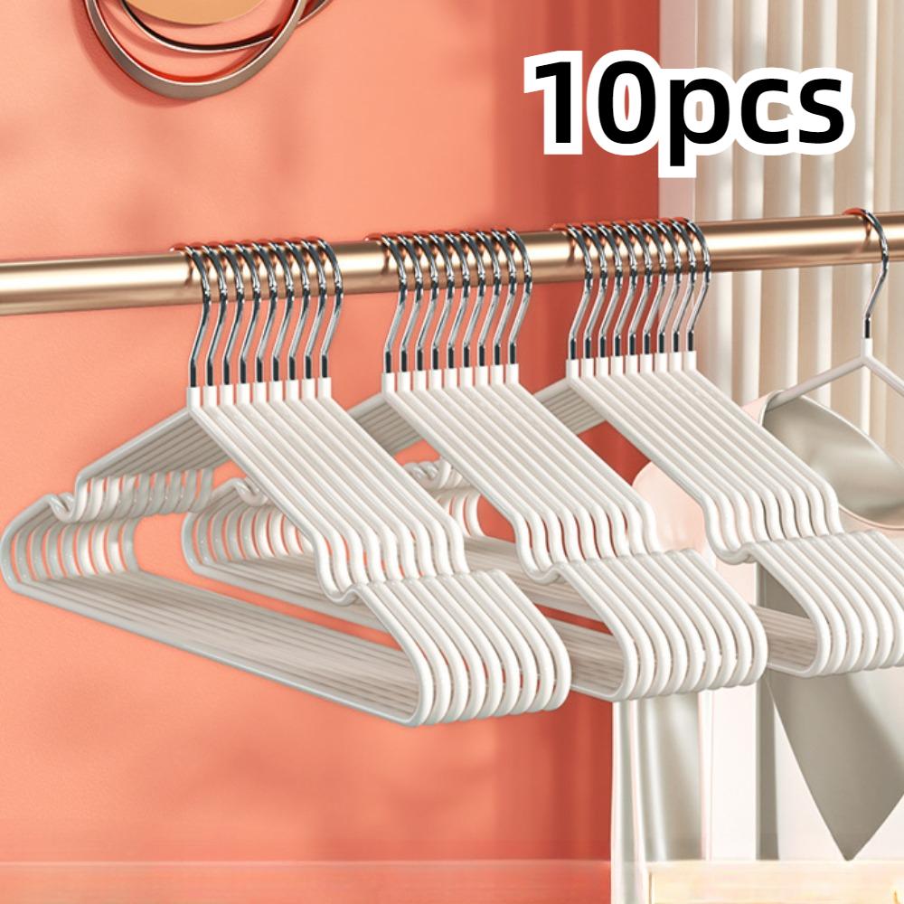 10 Stück Rutschfeste Kleiderbügel, Robuste Kleiderbügel, Anzugbügel ohne Schulterbeule, Wäschebügel, Platzsparende Kleiderbügel für Erwachsene