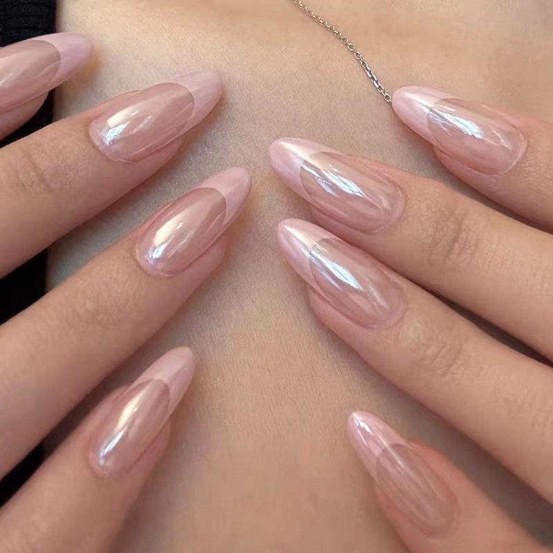 Burgundy Glitter Press-On Nails - Removable Pure Desire Nail Art Patches, Internet Celebrity Style, Simple Short Nails.