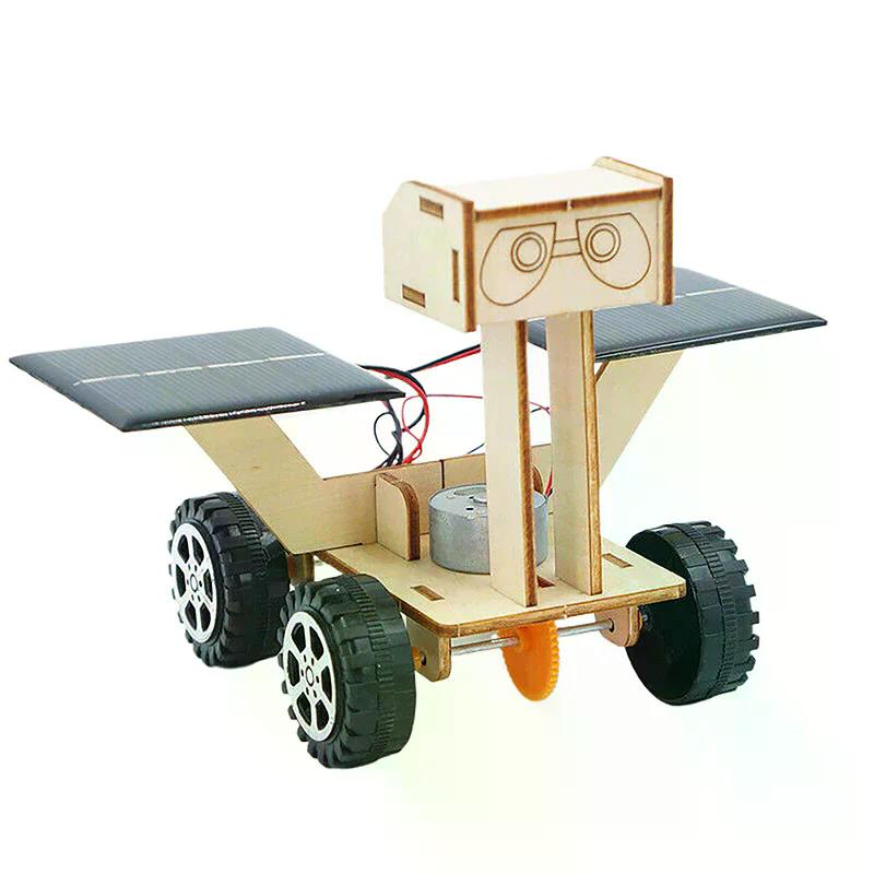 Creative DIY Handmade Solar Powered Mars Rover Model Toy Children's Wooden Teaching Tool Technology Small Maker Puzzle Toy