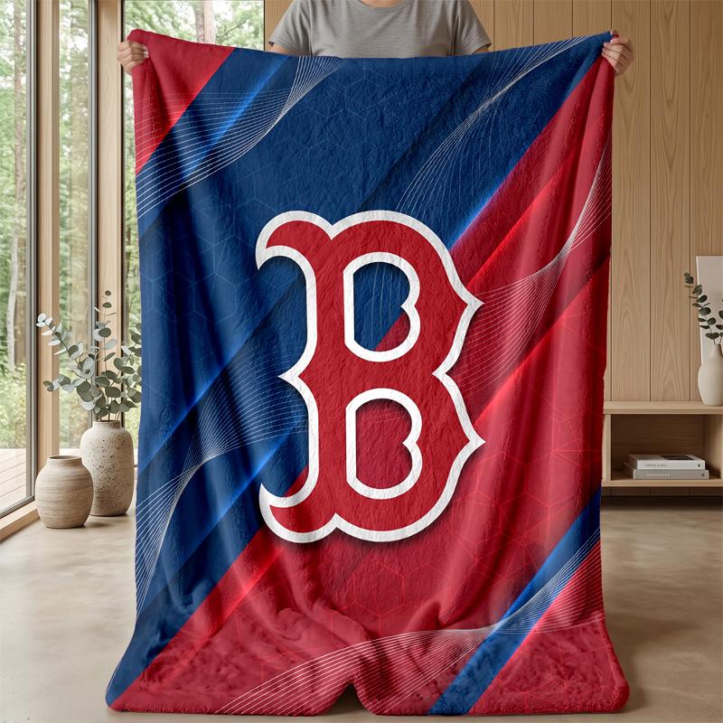 Boston Red Sox Flannel Fleece Blanket Cozy Warm Throw Blanket For Couch Bed Travel All Season Use