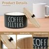 Wooden Coffee Filter Paper Storage Jar Hold 50pcs Filters Paper Coffee Pods Storage Container Kitchen Coffee Bar Organizer