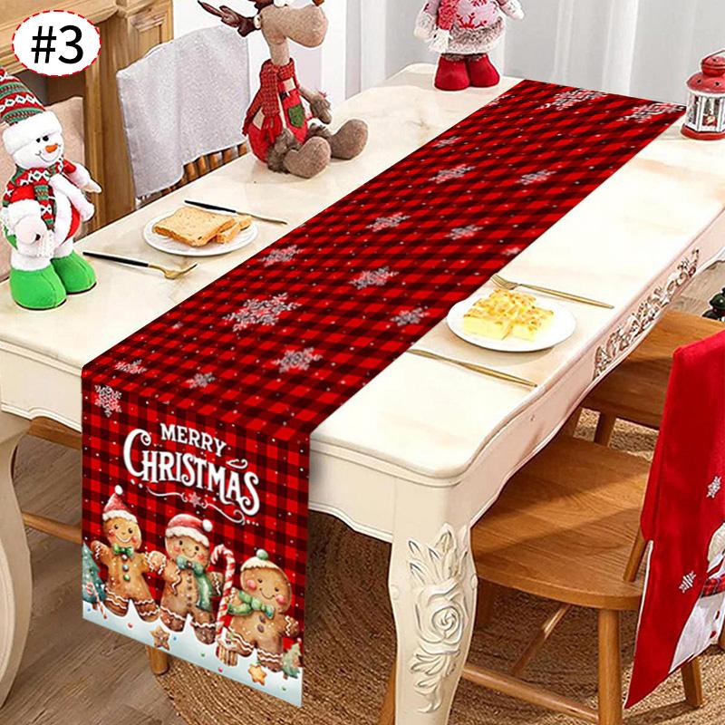 Christmas Themed Table Runner Santa Claus Table Flag Xmas Decor Tablecloth Navidad New Year Gifts Table Party Decor Supplies