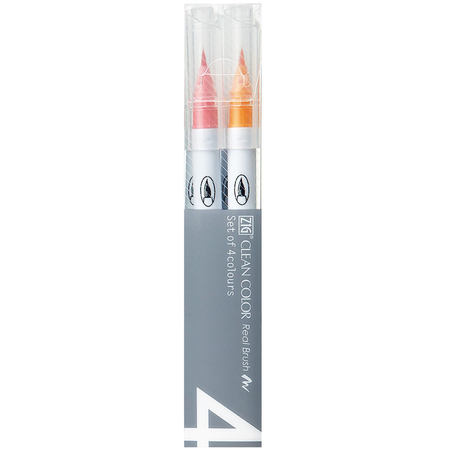 

Kuretake ZIG Clean Color Real Brush 4 Pale Pen, Colors, RB-6000AT/4VA