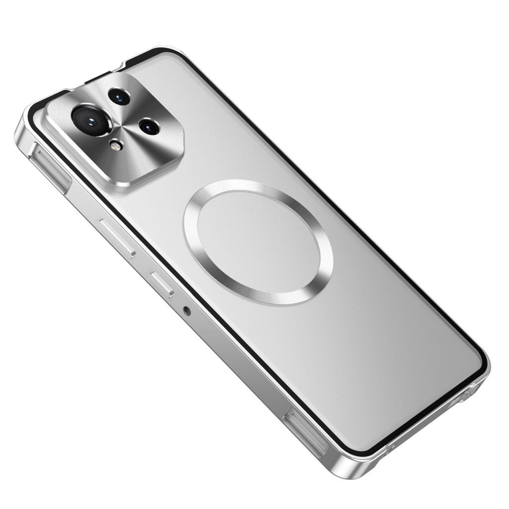 Custodia Bumper in Metallo Ibrido Magnetico per Asus ROG Phone 9 Pro / per Asus ROG Phone 9 Cover Posteriore Trasparente Opaca in PC Antiurto
