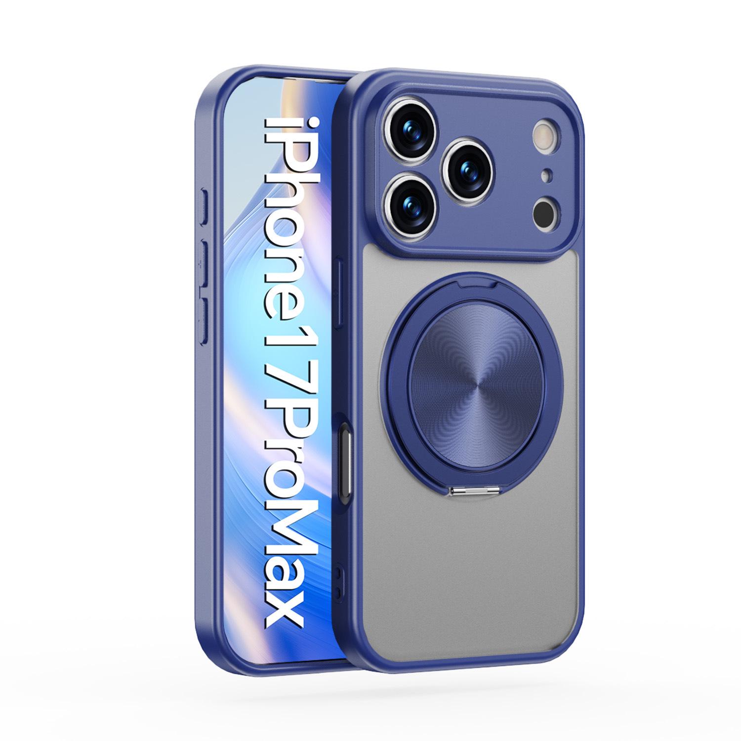 

Matte Protective Case with Rotating Magnetic Stand for iPhone 17 Pro Max 16 синий