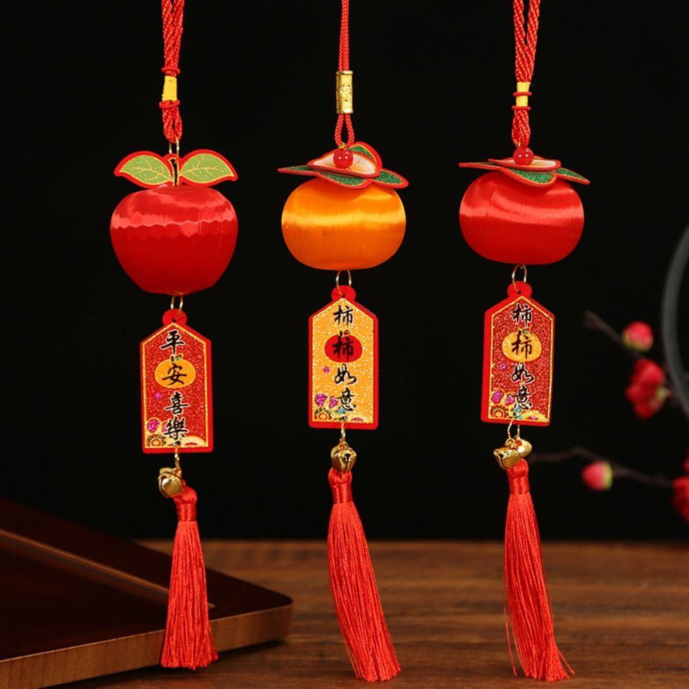 Handmade Chinese Lucky Persimmon Pendants Traditional Spring Festival Supplies New Year Decoration