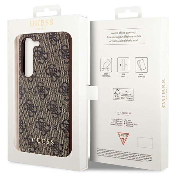 Guess Guhcs23Sg4Gfbr S23 S911 Brown/Brown Hard Case 4G Metal Gold Logo