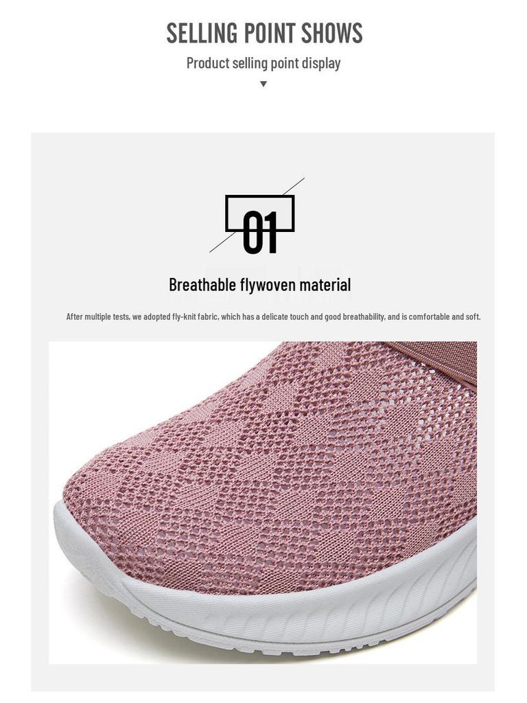 Women's Flyknit Breathable Closed-Toe Casual Mesh Slippers