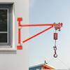 Red Alloy Steel Wall Mount Crane Swing Arm Bracket, 200kg (441 lbs) Load Capacity, 122x96cm Heavy Load Bracket for Workshop