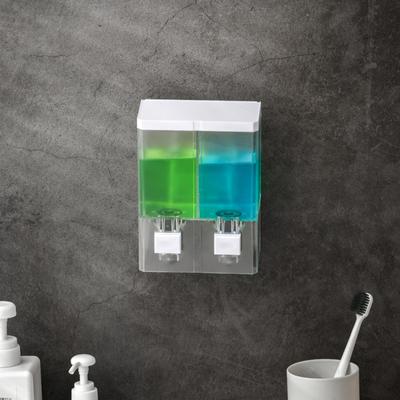 500ml Transparent Soap Dispenser Wall Mounted Double Head Bathroom Sanitizer Shampoo Shower Gel