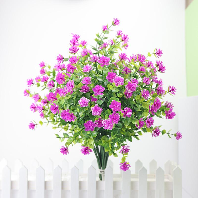 Rose Eucalyptus Robusta Fake Flower With Plastic Lotus For Garden Party Decorate