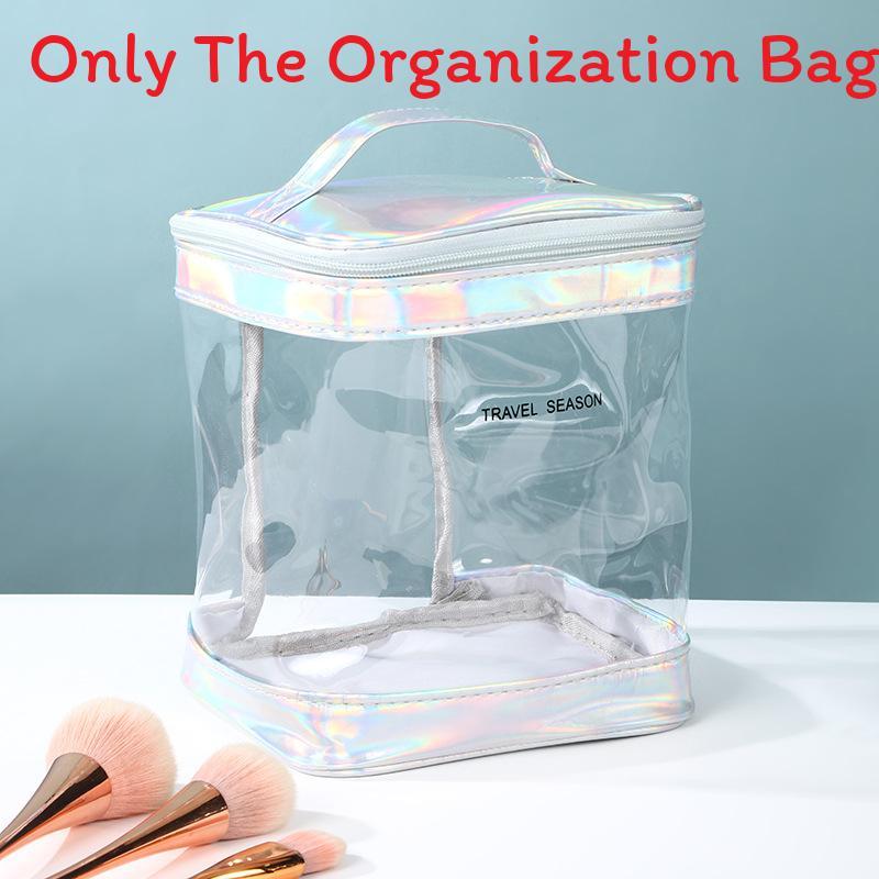 Moderne minimalistische durchsichtige PVC-Kosmetiktasche mit großem Fassungsvermögen für Reisen und Aufbewahrung