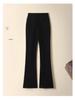 Women's High Waist Black Micro-Flared Jeans for Spring & Autumn 2025 - Slimming Thickened Horseshoe Pants for Pear-Shaped Figures.