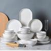 Minimalist Black Line Glazed Bone China 35-Piece Dinnerware Set